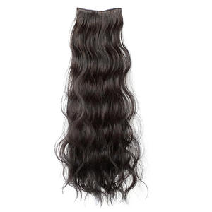 Extensions de cheveux longs ondulés pour femmes, style européen et américain, 25 cm, 35 cm, haute densité 200 %, noir naturel, brun foncé - Product Image 2