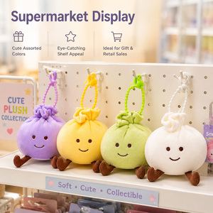 Llavero de Peluche Personalizado con Logo de Fábrica, Juguete Suave y Blandito de Algodón PP, Patas Marrones, Cara Sonriente, Unisex, Alivio del Estrés - Product Image 4