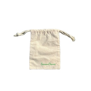 Wholesale Biodegradable Organic Cotton Canvas <b>Drawstring</b> <b>Bags</b> for Small Jewelry Customizable with Screen Printing - Product Image 1