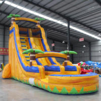 Grand toboggan aquatique commercial, piscine, château gonflable, jeux à bulles, grande aire de jeux, toboggan aquatique gonflable pour adultes