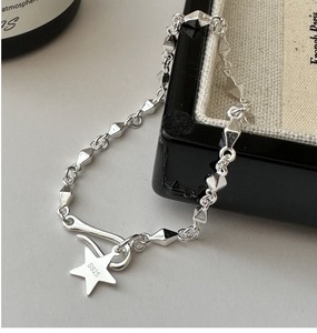 Bracelet rétro en argent sterling S925, style coréen, design de niche, boucle étoile à cinq branches, simple et tendance, premier bijou - Product Image 5