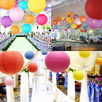 Decoraciones colgantes de papel chino o japonés redondas de 12 pulgadas, farolillos de bolas, lámparas para cumpleaños, boda, fiesta, decoración