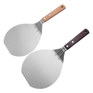 Stainless Steel Pizza Spatula With Wooden Handle For Cake Steak Bread Transfer 430 Grade - Product Image 1