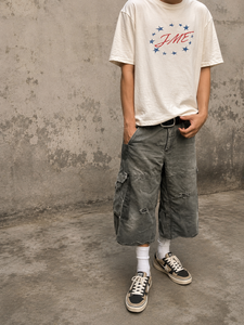 T-shirts personnalisés en coton slub 200 GSM épais et lourd, coupe oversize, imprimé graphique estival, unisexe, à manches courtes pour hommes - Product Image 2