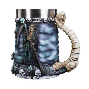 Olağanüstü Paslanmaz Çelik Gotik Parti Yaratıcı İçki Bardağı 3D Kafatası İskelet Punk Tarzı Şarap Kadehleri Viski Bardakları Bira 600ml - Product Image 1