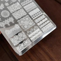 Plaque de stamping pour ongles en acier inoxydable, motif dentelle, papillon, géométrique, pochoir de stamping, outils de manucure DIY