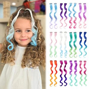 <span class=keywords><strong>Extension</strong></span> per Capelli Colorati per Bambine, Clip con Estensioni Arcobaleno, Trecce Bicolore Ricci per Halloween, 24 Pezzi - Product Image 4
