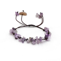 Bracelet en pierres naturelles en vrac : Améthyste, Citrine, et Rose Quartz avec cordon ajustable – Idéal pour un cadeau
