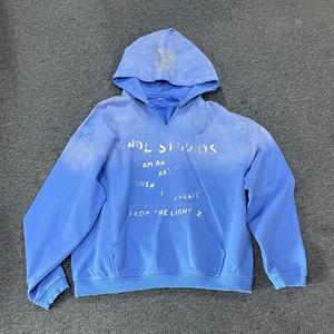 Sudadera con Capucha Extra Grande de Algodón 100% con Logotipo Personalizado para Hombre, con Acabado Desgastado Lavado al Ácido, Diseño Gratuito de Marca - Product Image 1