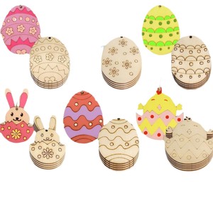 Unfinished Fashion Easter Wooden Egg for DIY Paint <b>Crafts</b> Beautiful Bamboo and Wood Home Decoration <b>Supplies</b> for Easter Decor - Product Image 3