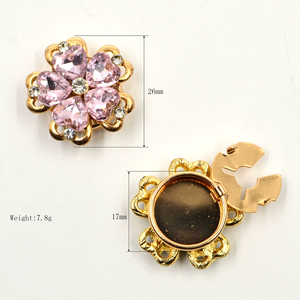 All'ingrosso con Clip con bottone di strass <span class=keywords><strong>per</strong></span> camicia copri <span class=keywords><strong>gemelli</strong></span> con bottone a forma di fiore pulsante LSCB046 - Product Image 5