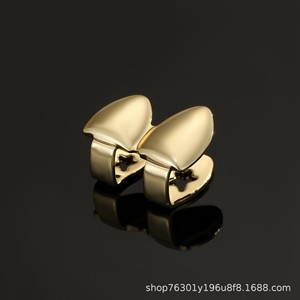 Grillz Dental de Cobre Chapado en Oro con Zirconia, Estilo Hip Hop Corazón |   Juego de Joyería Brillante con Diseño Hueco, Venta al Por Mayor, Unisex - Product Image 2