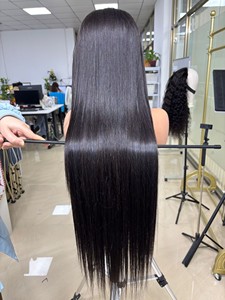 Peluca <span class=keywords><strong>frontal</strong></span>/cierre de encaje de cabello humano a buen precio, pelucas de encaje HD transparentes de cabello camboyano para mujeres negras - Product Image 2