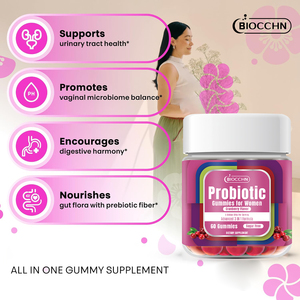 Gomitas Probióticas Herbales para Mujeres Adultas, Sabor Piña, Apoya el Equilibrio del pH, Prebiótico, Olmo Resbaladizo, Suplementos Dietéticos - Product Image 4