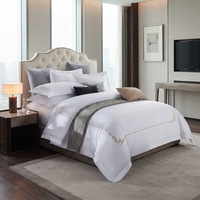 Ensemble de literie de chambre à coucher 100% coton, drap de lit de couleur blanche, taille unique en percale