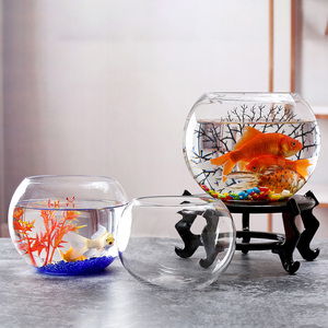 Akuarium Kaca Bulat Transparan untuk Ikan Hias, Ukuran 4 hingga 20 Inci, untuk Dekorasi Rumah - Product Image 2