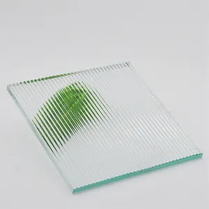 Decorative Transparent 4mm 6mm 8mm 10mm 12mm Fluted Glass Sheets Tempered Ribbed Wave Fluted Glass