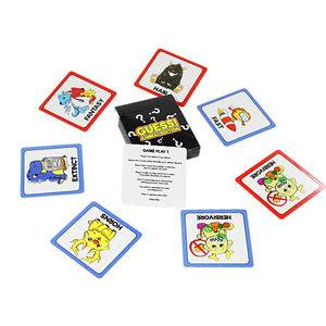 Tarjeta de juego de adivinanzas divertida impresa personalizada, juego de cartas educativas para niños, tarjetas de papel con patrón de animales de dibujos animados Engliah - Product Image 4