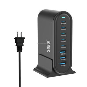 268W Gan nuevo diseño hogar Universal <span class=keywords><strong>Dock</strong></span> Multi celular Estación de teléfono pared <span class=keywords><strong>Usb</strong></span> <span class=keywords><strong>C</strong></span> tipo carga rápida cargadores y adaptadores para portátiles - Product Image 3