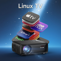 Projecteur 4K basé sur Linux, 1600 ANSI, 1080p natif, autofocus, correction trapézoïdale 4D, Wi-Fi double bande, portable, directement du fabricant pour les importateurs