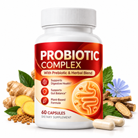 Capsules de complexe probiotique à marque privée OEM avec mélange prébiotique et à base de plantes pour la santé digestive et le soutien intestinal des adultes