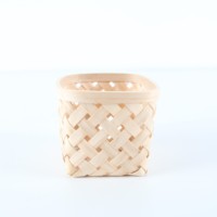 Panier de rangement tressé naturel en gros, petit panier carré en bois pour maquillage, jouets, articles divers, organisation de la maison, du bureau et de la salle de bain
