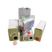 Boîte de conserve carrée en métal de 5lt 5 litres avec capuchon de couvercle de bec flexible en plastique et poignée pour huile moteur pour huile de machine