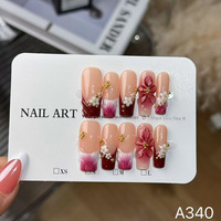 Uñas Postizas de Lujo TSZS con Flores Talladas a Mano, Forma Cuadrada Larga Tipo Ataúd, Reutilizables, Hechas a Mano, Venta al Por Mayor