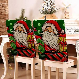 New Printed Christmas <strong>Chair</strong> Slipcovers for Dining Room and Kitchen <strong>Half</strong> <strong>Chair</strong> <strong>Cover</strong> for Home Party Decoration - Product Image 3