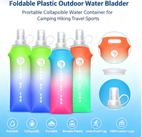 Bouteille d'eau pliable en TPE, récipient portable pliable pour le camping et la randonnée en plein air