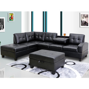Canapé en cuir <span class=keywords><strong>blanc</strong></span> désossé, design moderne en L pour le <span class=keywords><strong>salon</strong></span>, livraison gratuite - Product Image 2