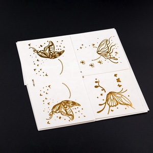 Adesivi Temporanei per Occhi a Forma di <span class=keywords><strong>Farfalla</strong></span> Dorata All'Ingrosso, Tatuaggi Personalizzabili Ipoallergenici in Foglia Metallica per Feste - Product Image 5