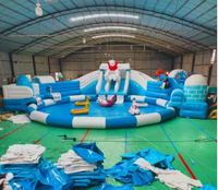 Parc aquatique gonflable sur le thème des pieuvres, toboggan aquatique en PVC durable, aire de jeux aquatique pour enfants et adultes, utilisation en intérieur et en extérieur