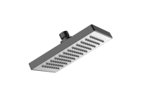 Robinet de salle de bain carré moderne et simple en plastique ABS de 6 pouces, accessoires de robinetterie, pommeau de douche à effet pluie à économie d'eau, chromé/plaqué