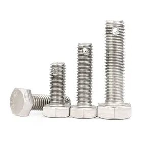 Din933 din931 thép không gỉ SS304 SS316 chia pin đuôi lỗ Hex bu lông trên thân