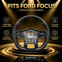 Volant de luxe en cuir perforé et fibre de carbone forgée, 3 branches, 40 mm, Hainan pour Focus MK4 ST 2019-2024, vente en gros à bas prix