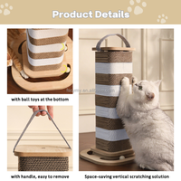 Gratte-chat remplaçable grand poteau de grattage d'angle en carton avec boule