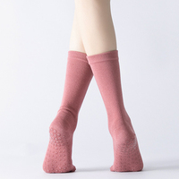 Pilates Yoga Poignée Barre Chaussettes Coton Bout Antidérapant Collant Grip Barre Crew Socks