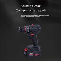 Perceuse électrique multifonction sans balais pour usage domestique, noire, double vitesse, avec batterie au lithium rechargeable, portative