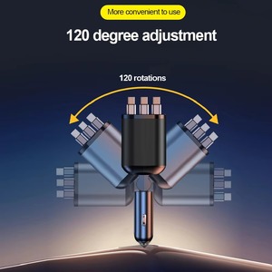 อะแดปเตอร์ชาร์จในรถยนต์ 180W 7 in 1 ช่องเสียบ USB Type C USB PD Super C พอร์ตคู่ ชาร์จเร็ว พกพาสะดวก สำหรับ Android - Product Image 3