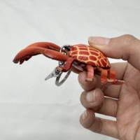 Porte-clés en cuir véritable pleine fleur tanné végétal fait main Weilei, motif crabe 3D sur le thème de l'océan avec griffes mobiles