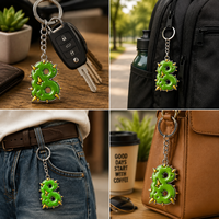 Porte-clés personnalisé en acier inoxydable avec lettre B émaillée et pointue pour sacs à dos et breloques, fabrication directe OEM ODM