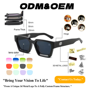 Солнцезащитные очки с индивидуальным логотипом, защита от УФ-излучения, ретро-квадратные, розовые, люксовые, дизайнерские, черные, винтажные, модные, для женщин и мужчин, 2026 - Product Image 2