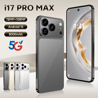 Venta al por Mayor de Teléfonos Móviles I17 Pro Max Recién Llegados a Bajo Precio, Versión Global con Doble SIM, Teléfono Inteligente I17ProMax de 8GB+256GB