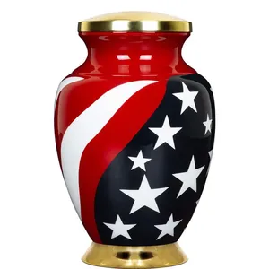 โกศเผาศพธงอเมริกันขนาดใหญ่สีแดงขาวและน้ำเงินดีไซน์เป็นอนุสรณ์สำหรับขี้เถ้ามนุษย์มีจำหน่ายในราคาส่ง - Product Image 2