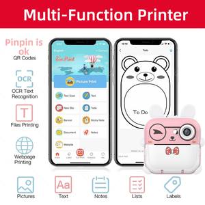Nouvel appareil photo instantané pour enfants Q5 transfrontalier, impression thermique, mini dessin animé, écran numérique 2,0 pouces, matériau ABS, vidéo - Product Image 5