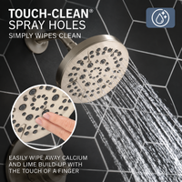 Système de douche en or brossé avec plaque frontale ronde, disque de buse noir, bras courbé, finition monocommande, vente en gros, usine OEM