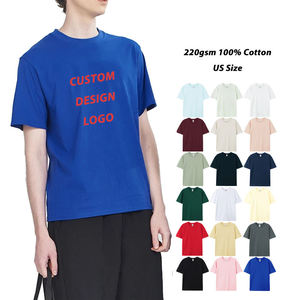 T-shirt unisexe en coton 100% 220gsm avec logo personnalisé, taille américaine, impression sérigraphique, coupe classique, vente flash - Product Image 1