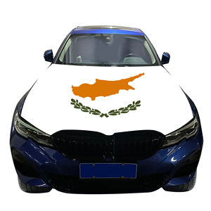 Couverture nationale de capot de voiture abordable drapeau chypriote couverture de moteur de voiture drapeau vente directe d'usine tissu polyester - Product Image 4