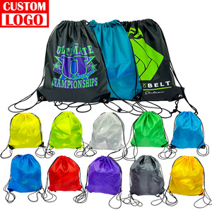 Bundle Pocket Pull Rope Backpack Light and Easy Outdoor Travel Sports Fitness Drawstring Polyester Shopping Bag